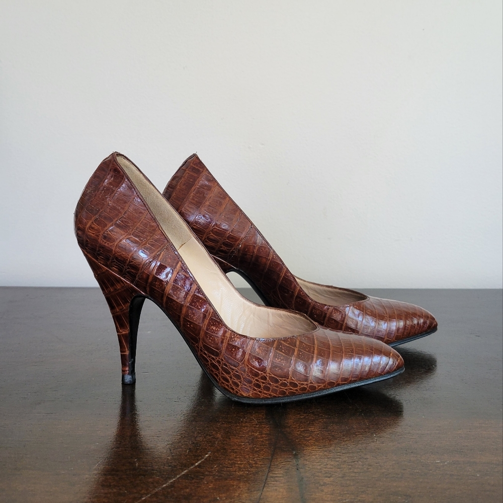 Vintage Manolo Blahnik Snakeskin Heels